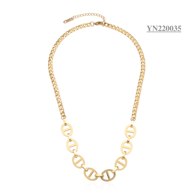 Tide Brand 14k Gold Plated Necklace 8 Kalung Gaya Rantai Hidung Babi