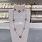 Set Perhiasan Stainless Steel Pertunangan CE Putih Fritillary Plum Necklace