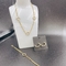 High Polish terbaru emas warna stainless steel anting, kalung, gelang set untuk wanita