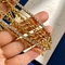 Stainless Steel Lapisan Emas Berlian Bentuk Kalung Perhiasan Chokers Untuk Wanita