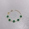 merek desainer independen gelang cangkang hijau bulat Rantai tangan stainless steel