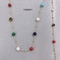 Rantai kalung manik-manik berwarna-warni merek unik set perhiasan gelang stainless steel