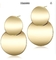 2.5cm Double Round Stainless Steel Teardrop Earrings Perhiasan Niche