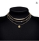SS Steel 45cm Multi Layered Gold Cross Necklace Untuk Wanita