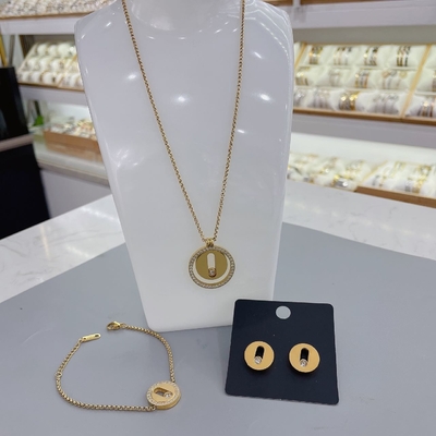 CDE Kalung dan Anting Sayap Malaikat Nada Emas Set Perhiasan Ulang Tahun/Ulang Tahun Hari Valentine