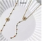 18k Stainless Steel Perhiasan Set Berongga Warna Kristal Liontin Kalung Gelang Set