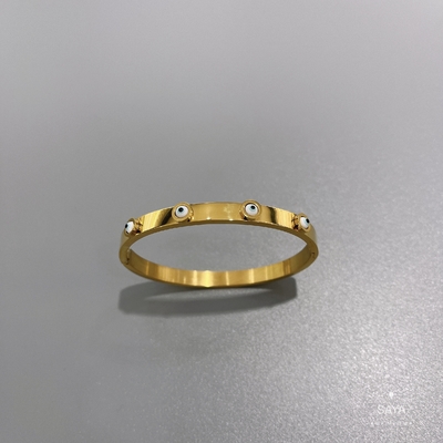 Gelang Emas Stainless Steel Pesta 18K Mata Biru Set Gesper Gelang
