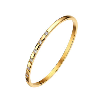 Perhiasan CZ Berengsel Oval Manset Bangle Gelang Untuk Wanita Gadis Hadiah Natal Pasangan