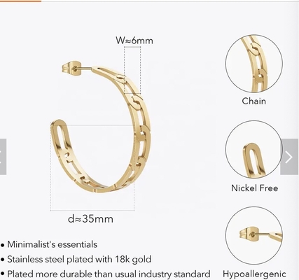 Paket Anting Hoop Tebal Berlapis Emas 14K Chunky Hoops Set Perhiasan Hoop Kecil Hypoallergenic