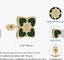 CZ Batu Shamrock Anting-Anting Empat Daun Semanggi Hijau Hari St. Patrick Anting-Anting Untuk Wanita Irlandia Perhiasan