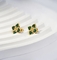 CZ Batu Shamrock Anting-Anting Empat Daun Semanggi Hijau Hari St. Patrick Anting-Anting Untuk Wanita Irlandia Perhiasan