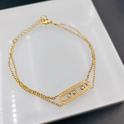 Earring stainless steel, kalung, gelang set untuk wanita CNC cz dengan batu