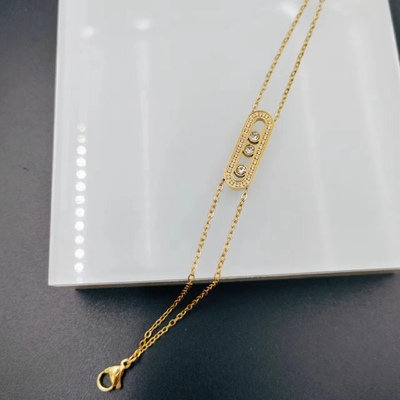 Earring stainless steel, kalung, gelang set untuk wanita CNC cz dengan batu