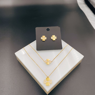 New Arrival Trendy High Polish Baru Earring Earring, Necklace, Bracelet Set Dengan Zirco Untuk Wanita