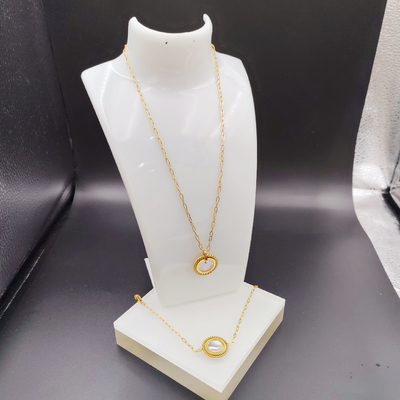 New Arrival Trendy High Polish Baru Earring Earring, Necklace, Bracelet Set Dengan Shell Untuk Wanita
