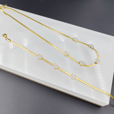 Baru Datang Trendy High Polish Baru Earring Earring, Necklace, Bracelet Set Untuk Wanita