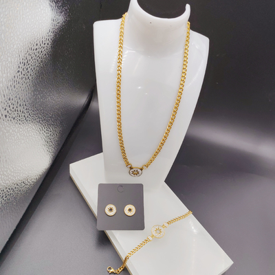 Baru Datang Trendy Lines Terbaru Earring Earring, Necklace, Bracelet Set Untuk Wanita