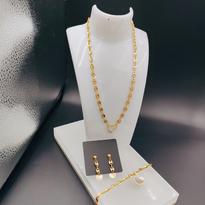 Baru Datang Trendy Lines Terbaru Earring Earring, Necklace, Bracelet Set Untuk Wanita