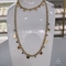 Warna-warni Berlian Imitasi Kupu-kupu Rantai Kalung Eropa Perak Gelang Perhiasan Set