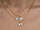 OEM ODM Shell Liontin Perhiasan Kalung Mata Setan Biru Untuk Pesta