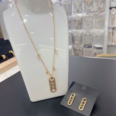 Earring stainless steel, kalung, gelang set untuk wanita CNC cz dengan batu
