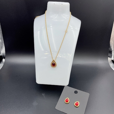 2024 New Waterproof Trendy Stainless Steel Perhiasan Set, 18K Emas, Kado Mewah, Grosir