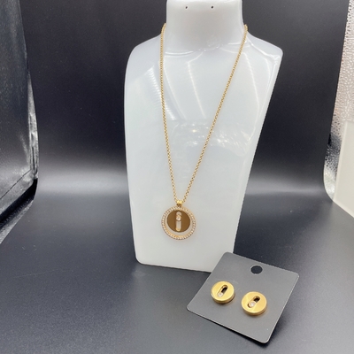 2024 New Waterproof Trendy Stainless Steel Perhiasan Set, 18K Emas, Kado Mewah, Grosir