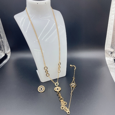 2024 New Waterproof Trendy Stainless Steel Perhiasan Set, 18K Emas, Kado Mewah, Grosir